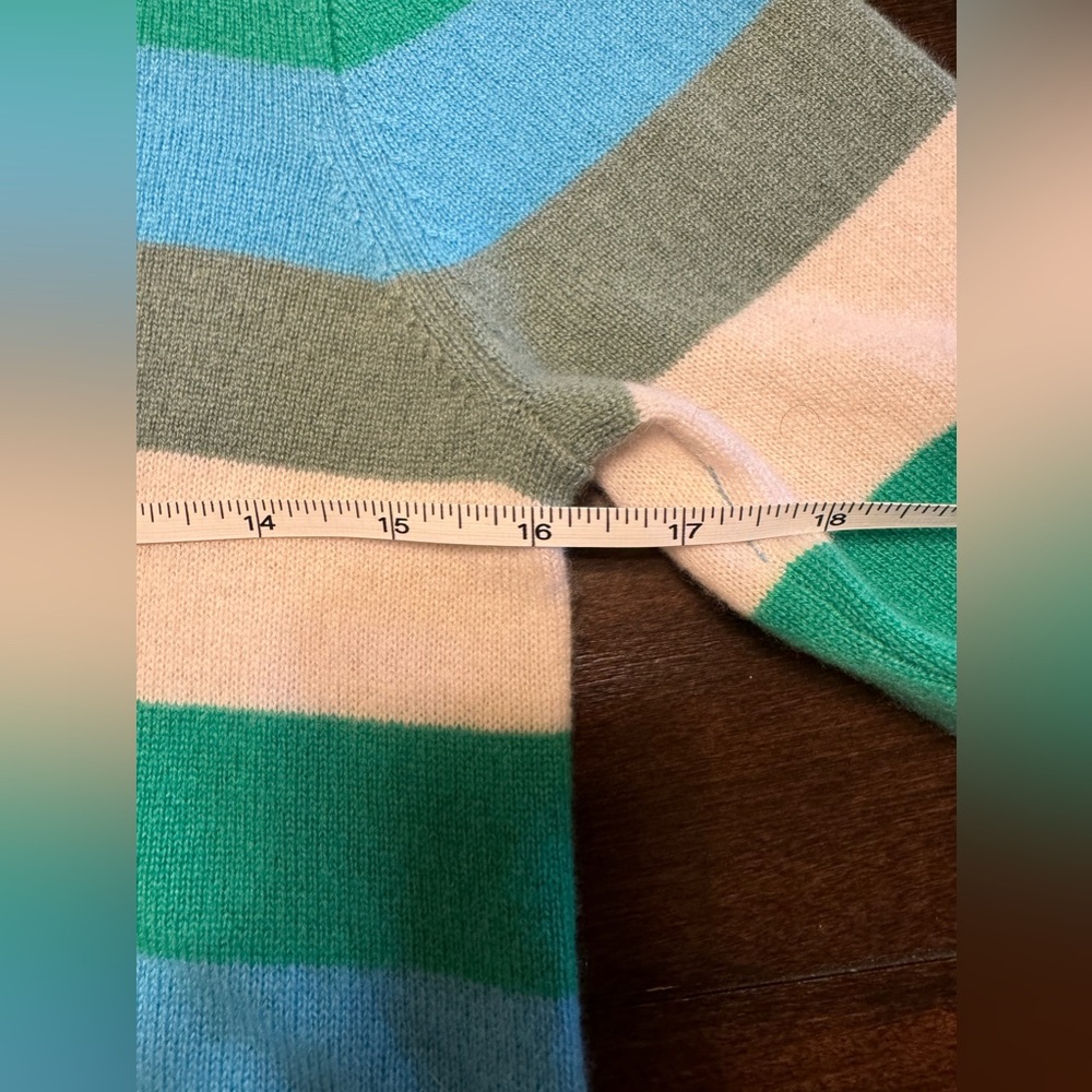 NWOT J. Crew Kids' 100% cashmere crewneck sweater in rugby stripe L (10/… - Picture 2 of 6